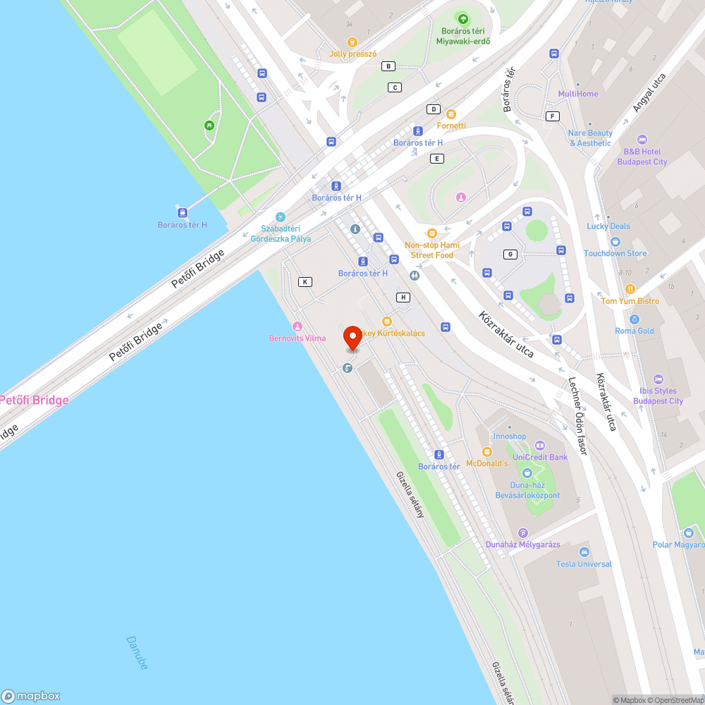 Boráros tér ivókút beszakadt bejelentés helye