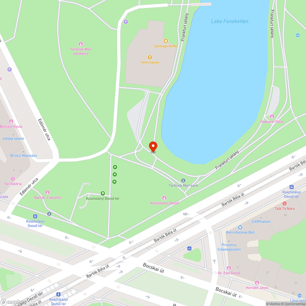 Budapest Feneketlen tó öntözőrendszer bejelentés helye