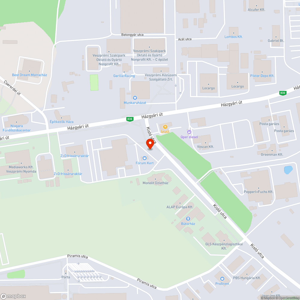 Veszprém Kistó u. bejelentés helye