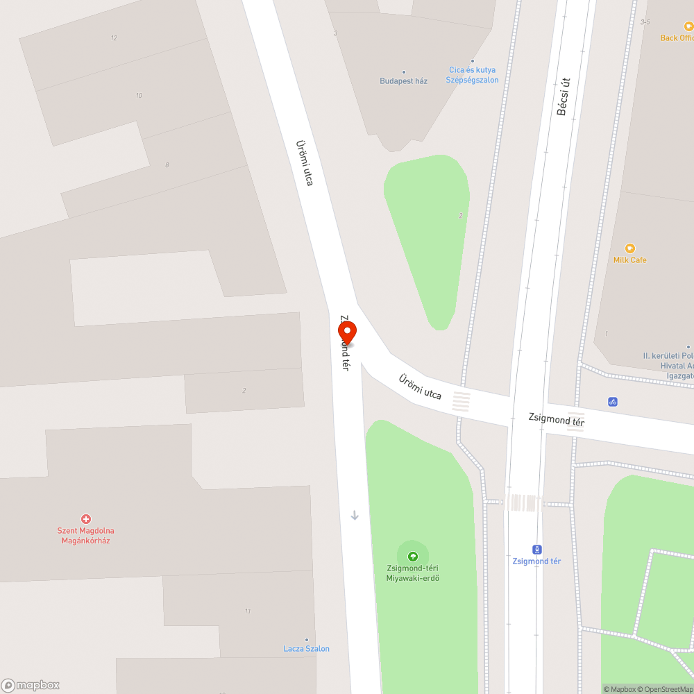 Hiányzó gyalogátkelőhely felfestése (Zsigmond tér) bejelentés helye