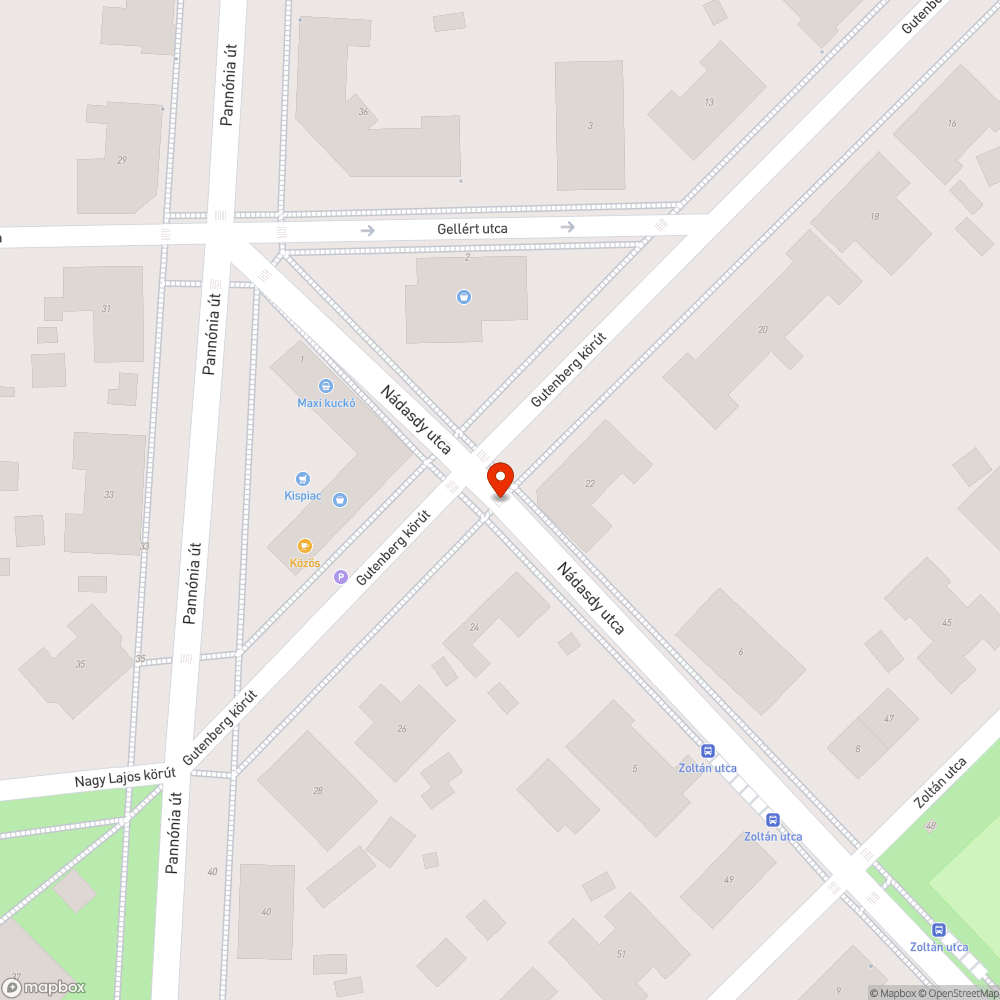 Teljesen lekopott zebra a Gutenberg körúton bejelentés helye