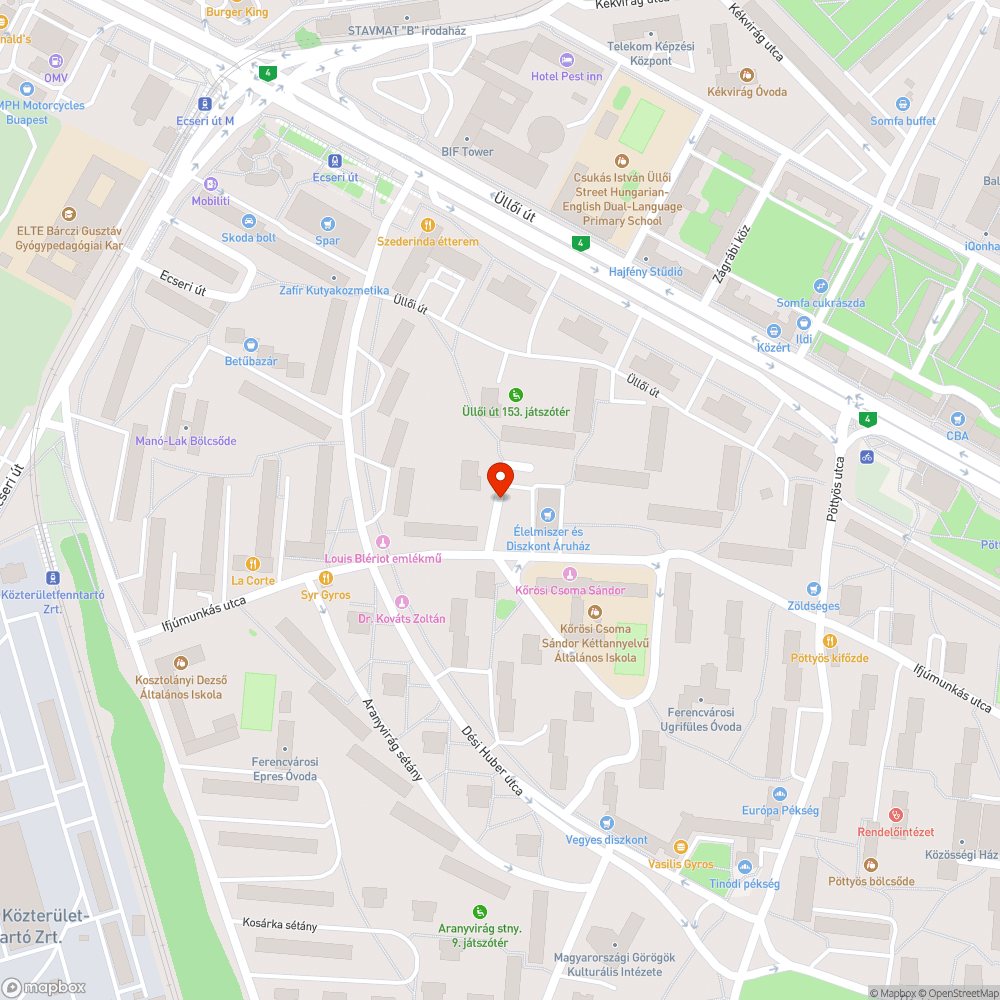 Elhagyatott autó bejelentés helye
