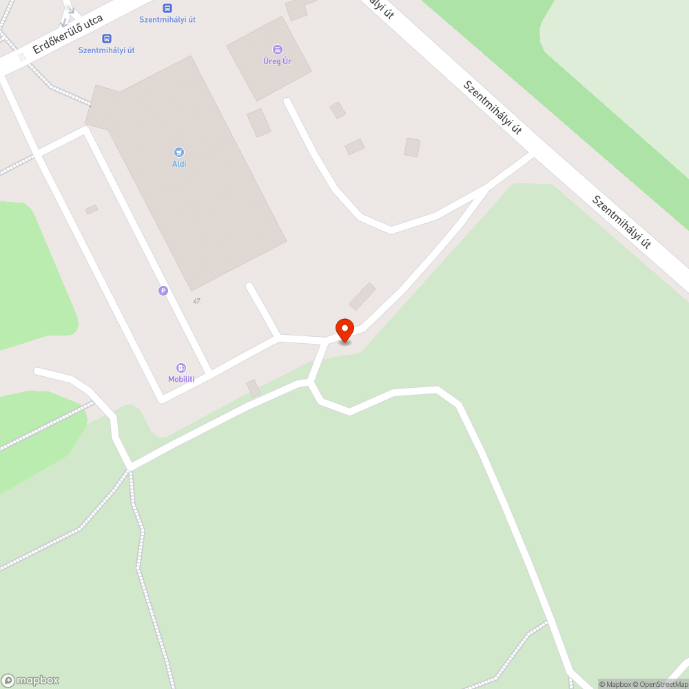 Aldi parkolója mögött lerakott szemét bejelentés helye