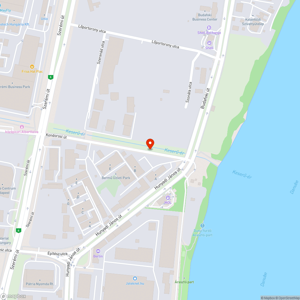 Kátyú az úttesten bejelentés helye