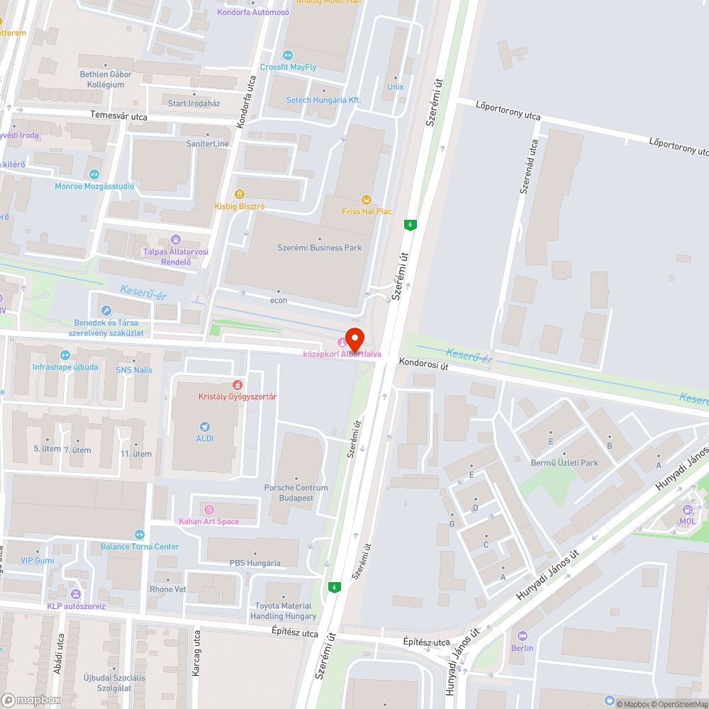 Kondorosi úti kátyúk bejelentés helye