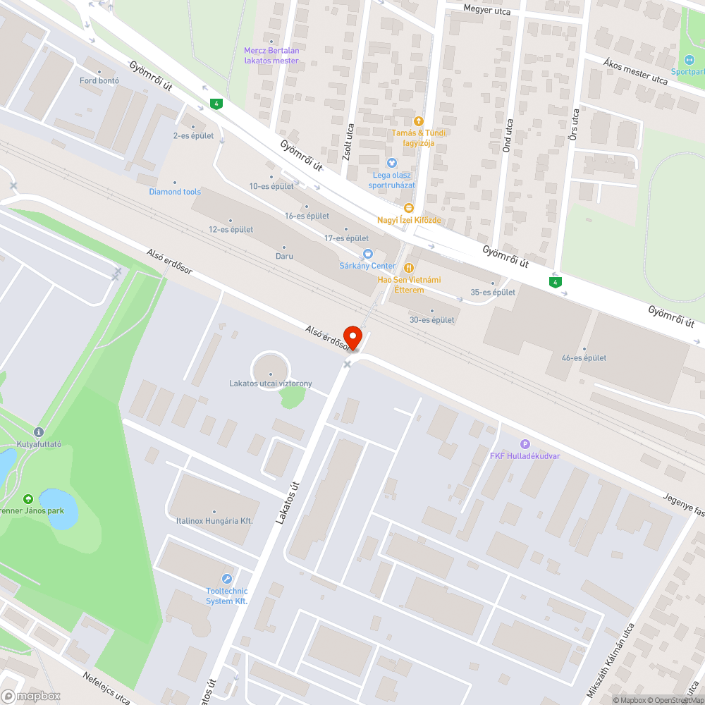 Beomlott járda bejelentés helye