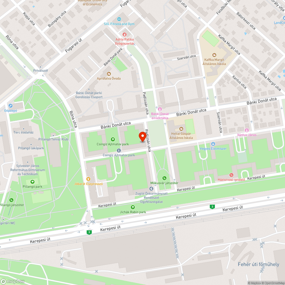 Balesetveszélyes kátyú bejelentés helye