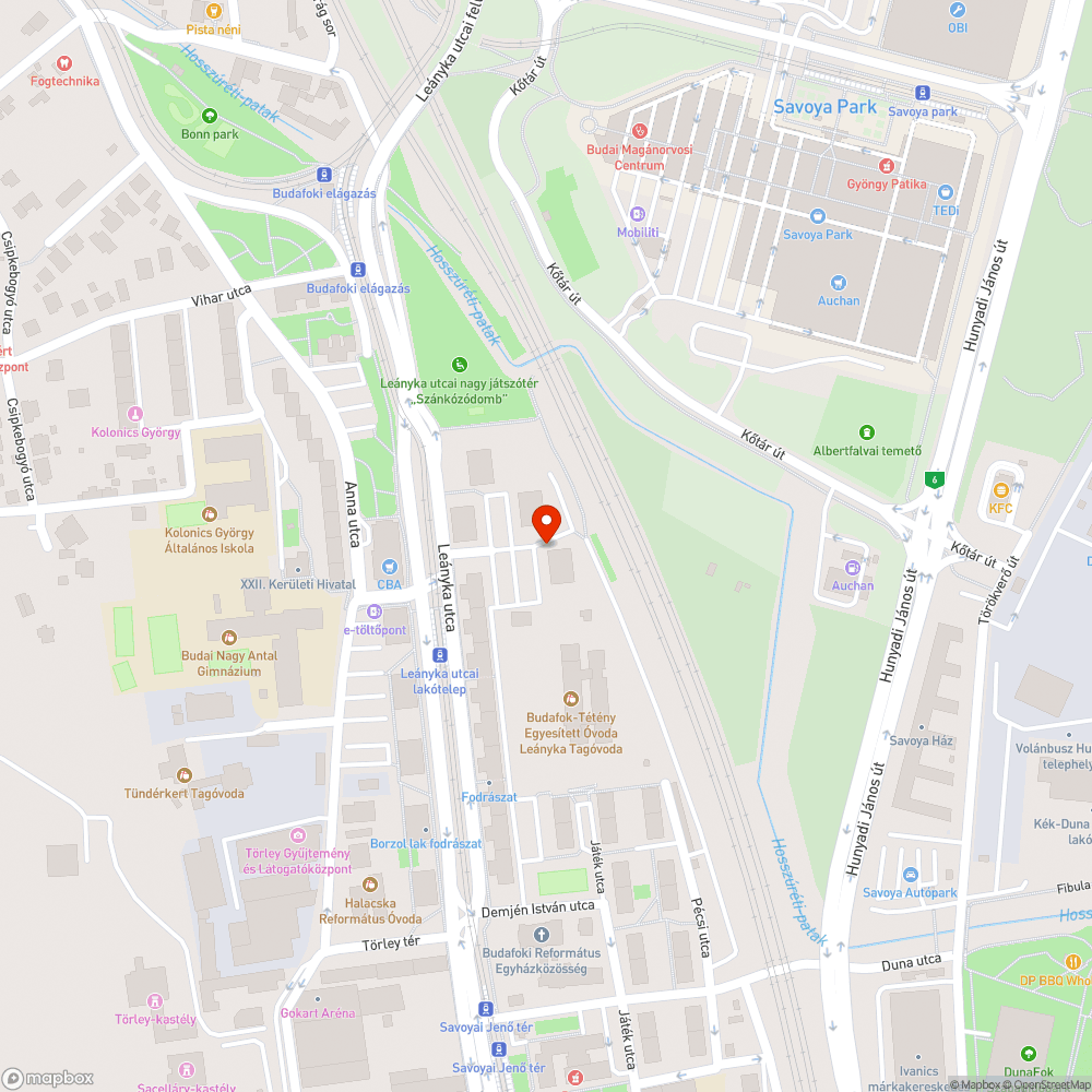 Elhanyagolt zöldterület a XXII. Leányka utcai lakótelep mögött bejelentés helye