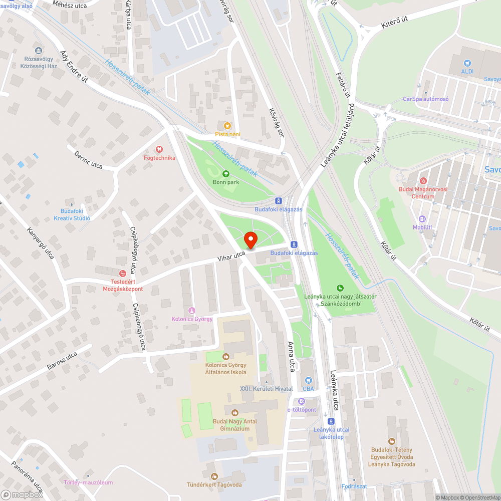 Feltörő víz bejelentés helye