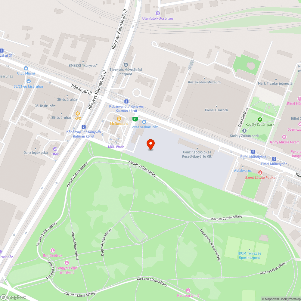 Abszurd tábla a Népligetben bejelentés helye