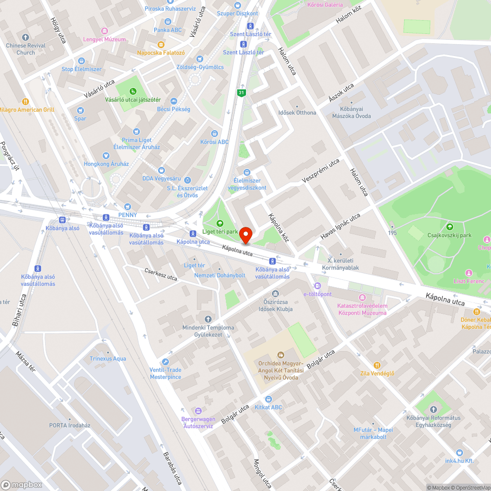 Kápolna utcai kerékpársávok kitáblázása bejelentés helye