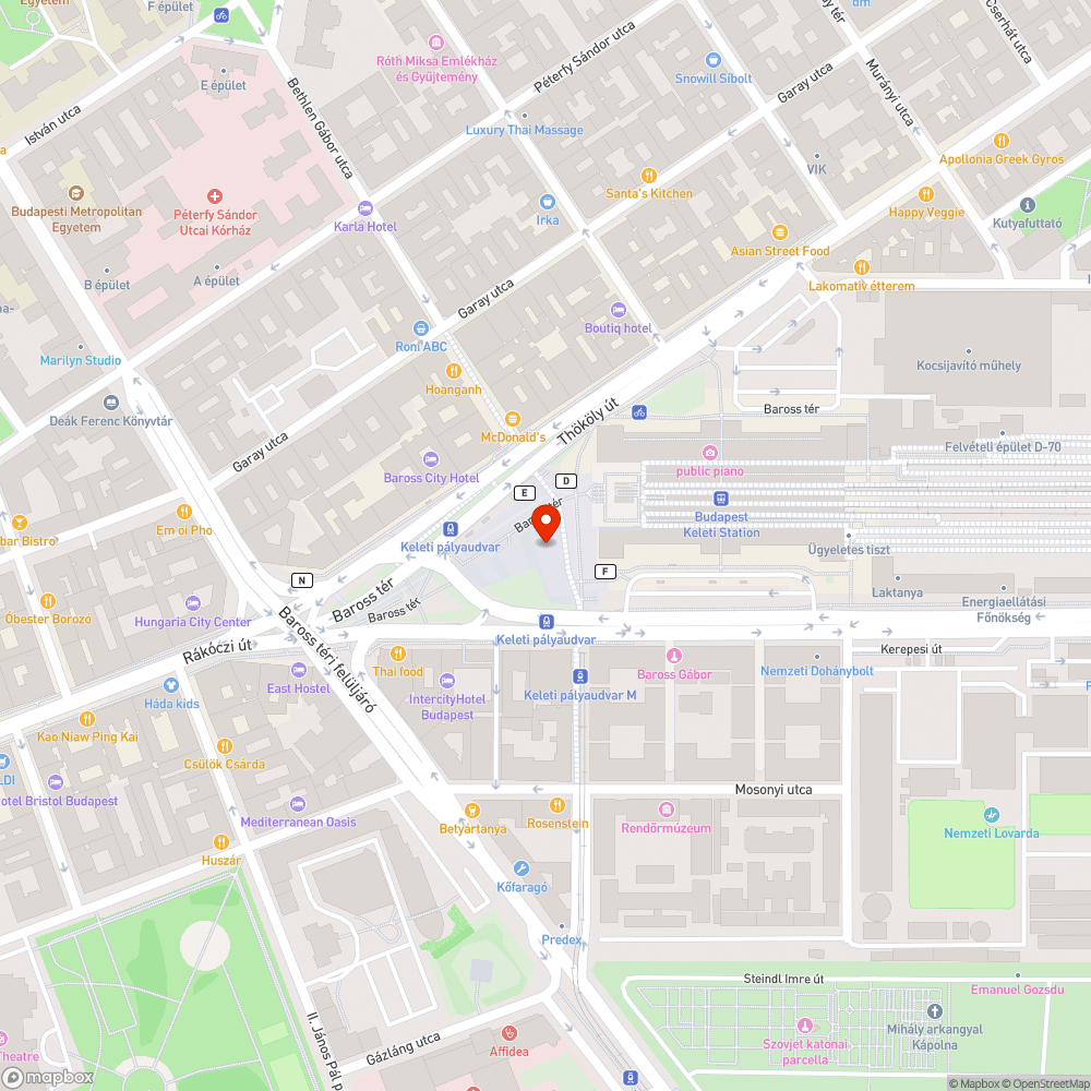 Balesetveszélyes lépcső a Keletinél bejelentés helye