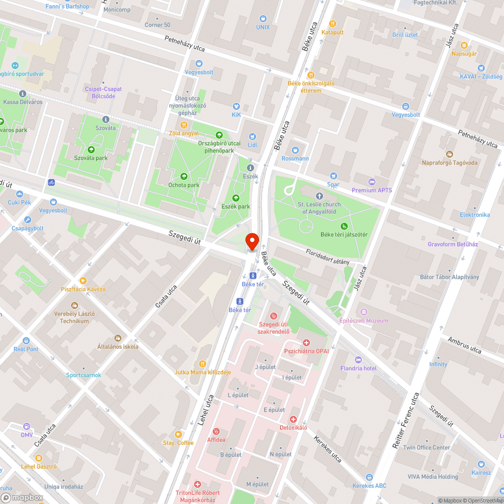 XIII- Béke tér - esőzések bejelentés helye