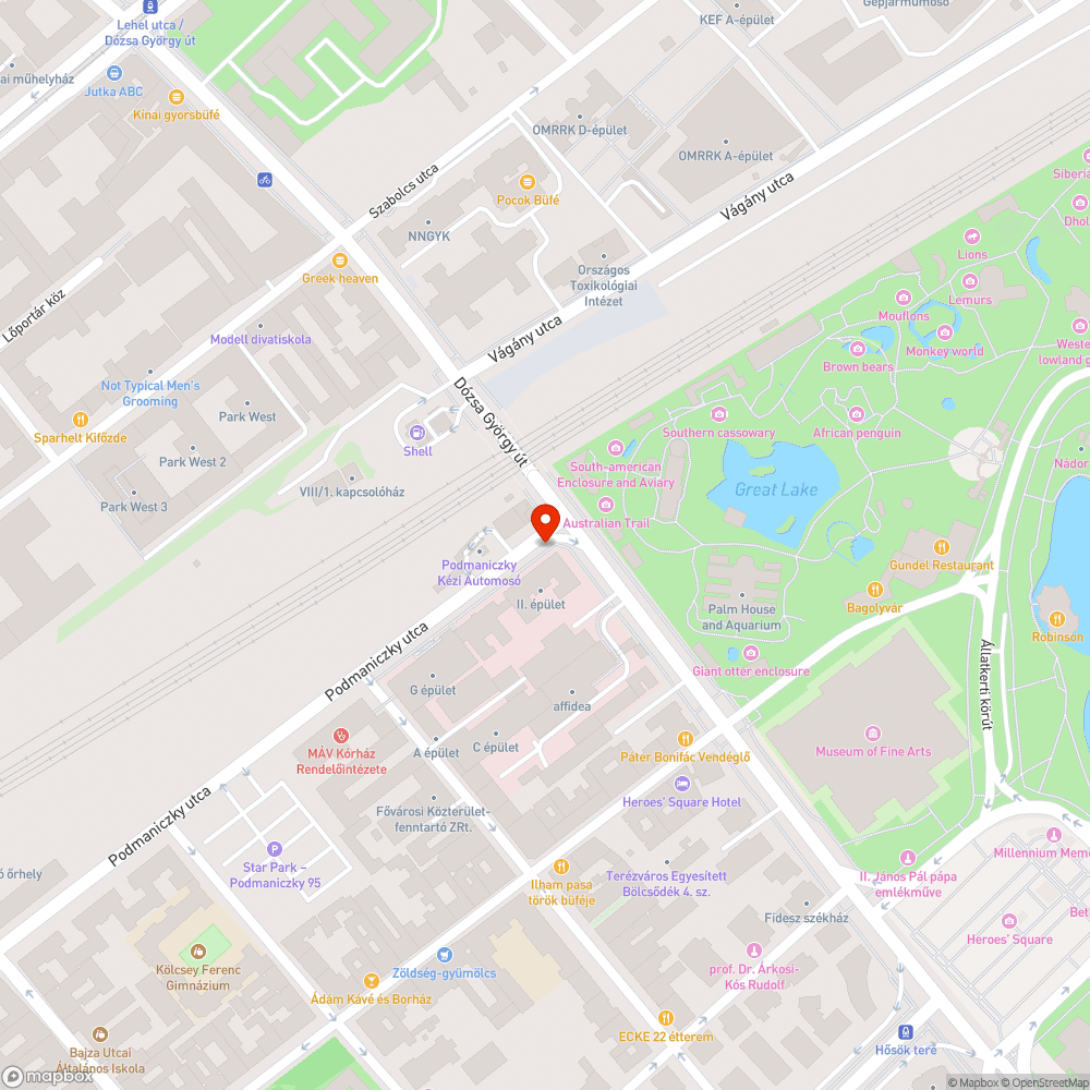 Dózsa György út- Podmaniczky- esőzések bejelentés helye