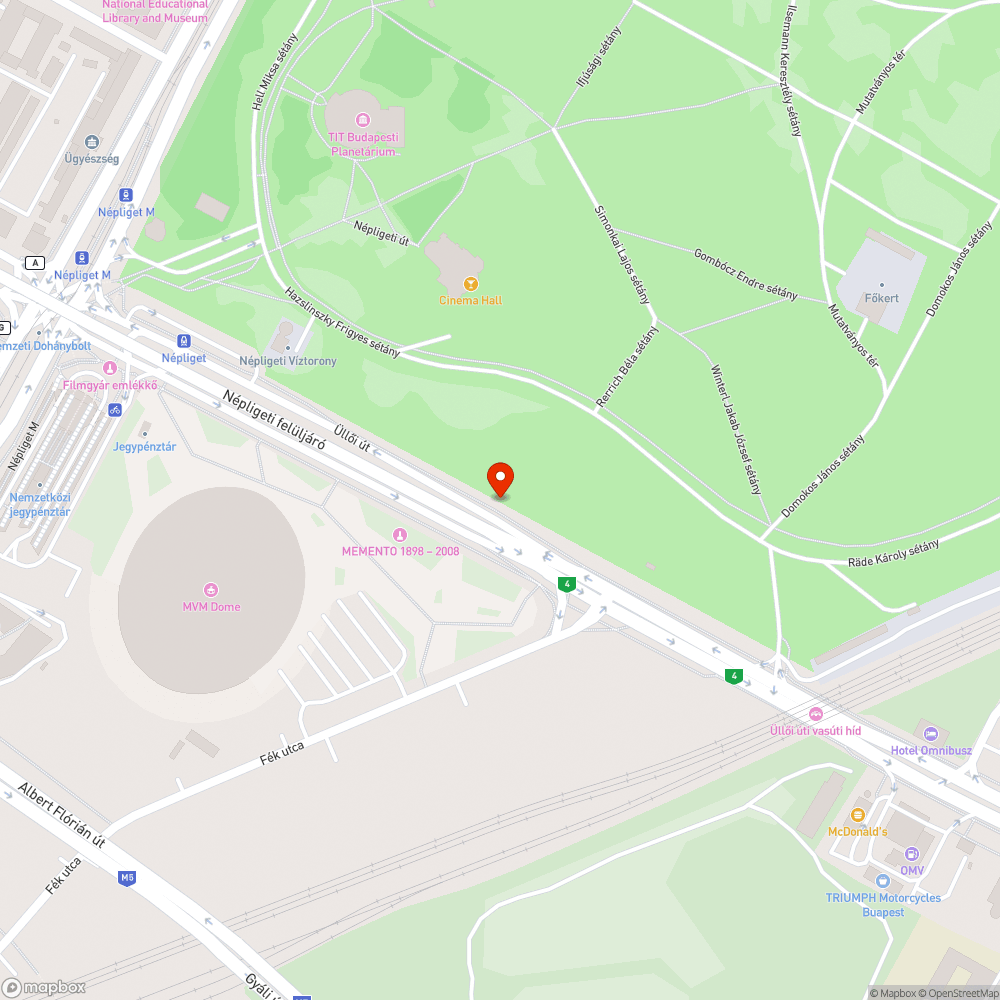 Kerítés nélküli létesítmény a Népligetben. Renbe kellene tenni. bejelentés helye