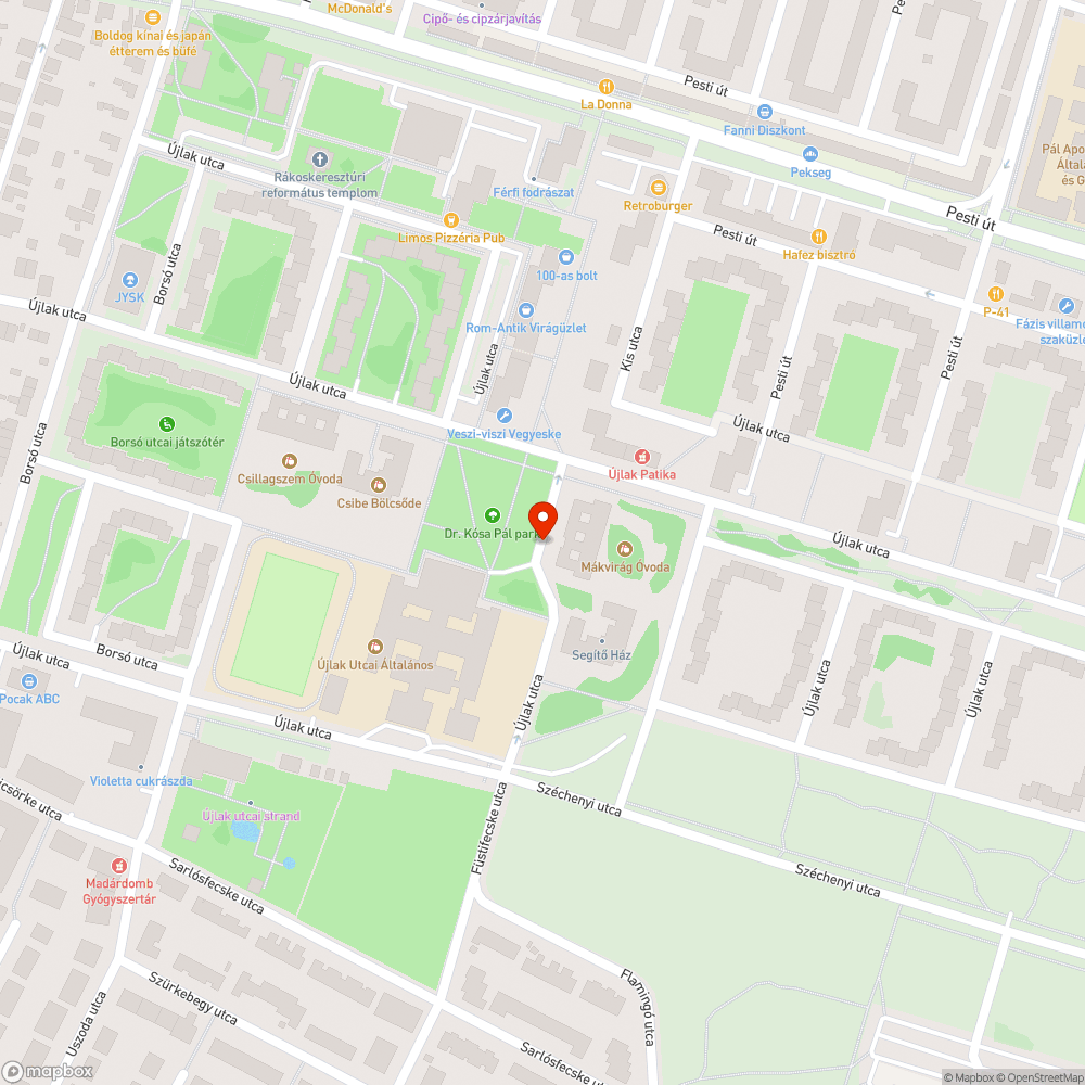 Kiszáradt faág bejelentés helye