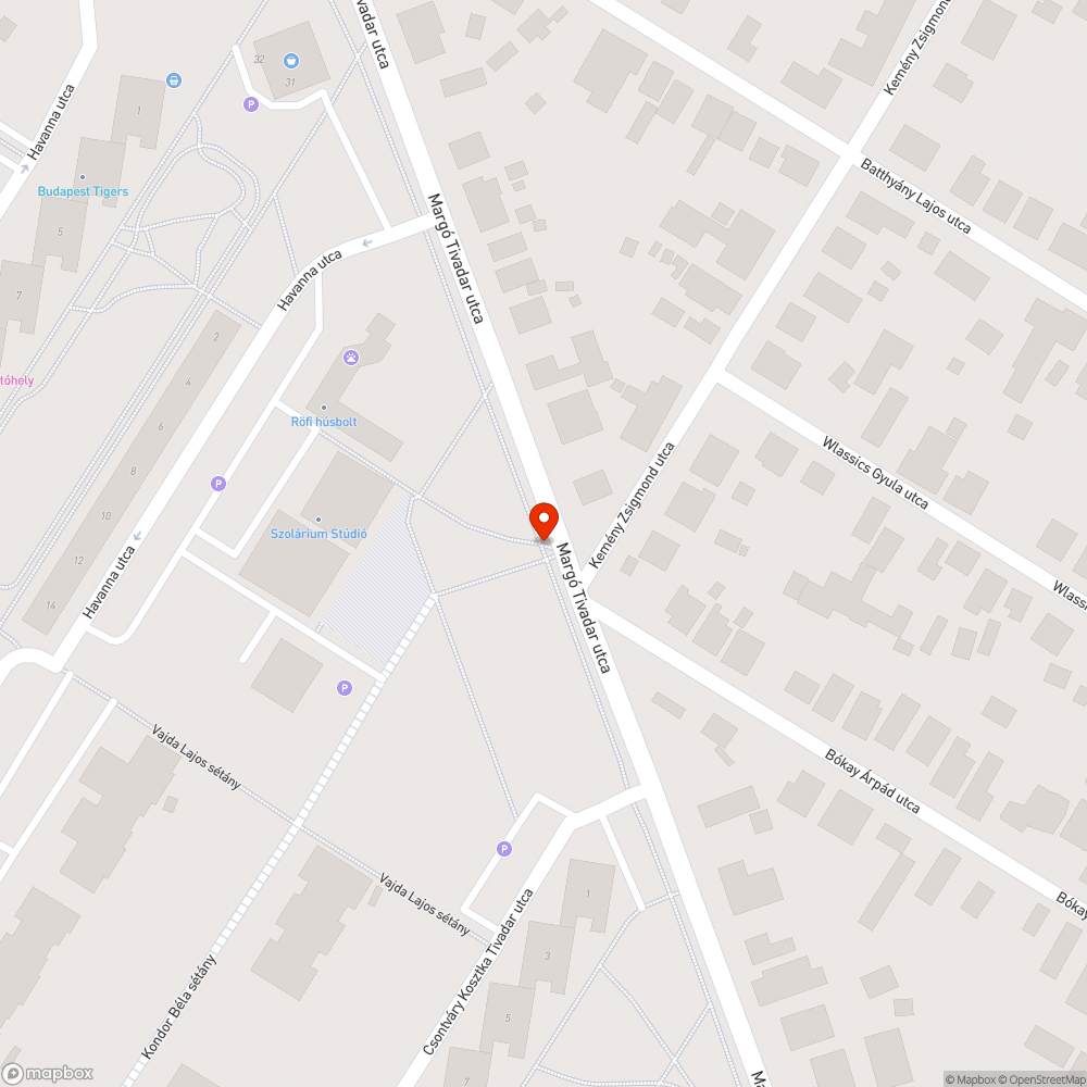 Gyalogosátkelőhely felfestése a kerékpárúton - Margó Tivadar út bejelentés helye