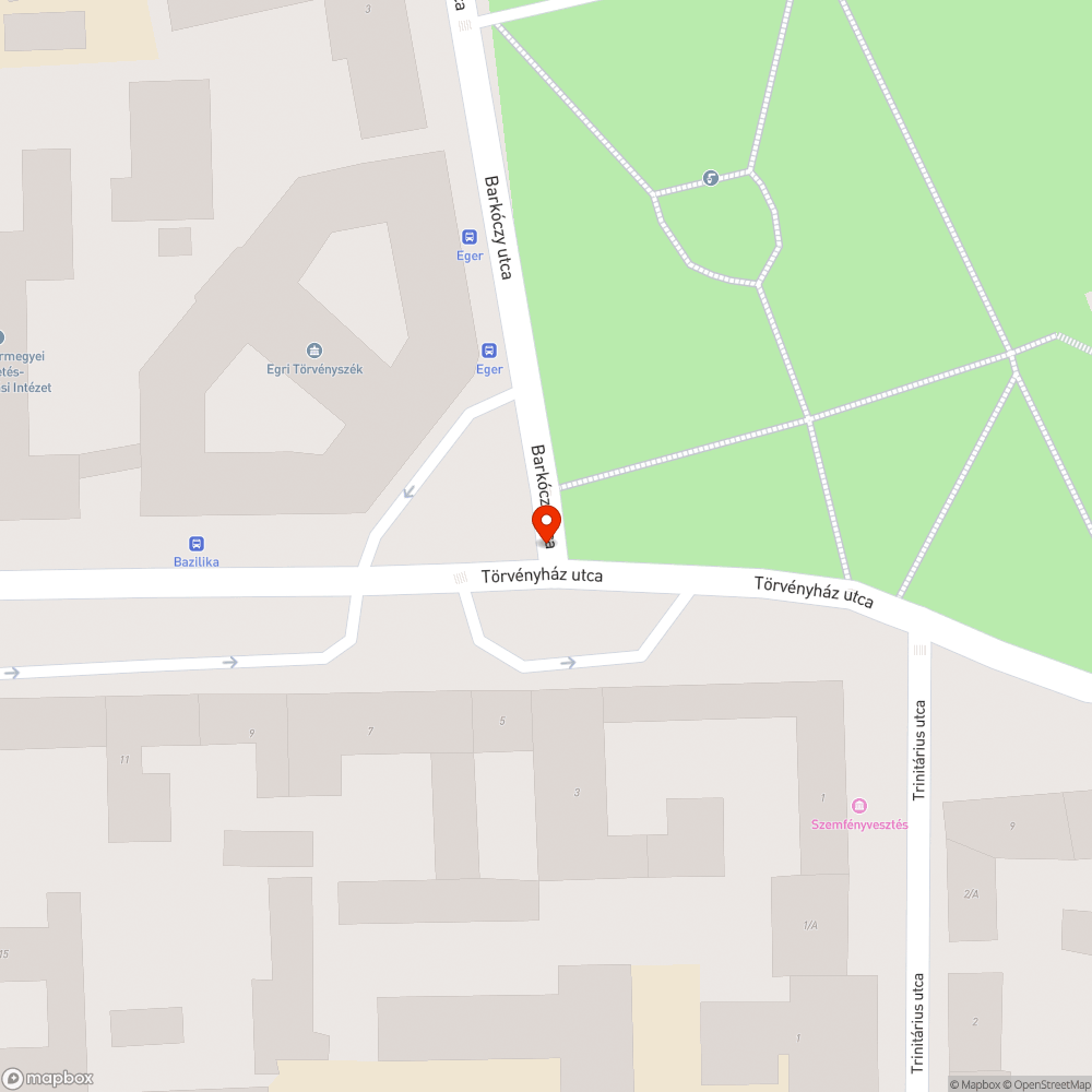 Eger Barkóczy úton hatalmas kátyú bejelentés helye