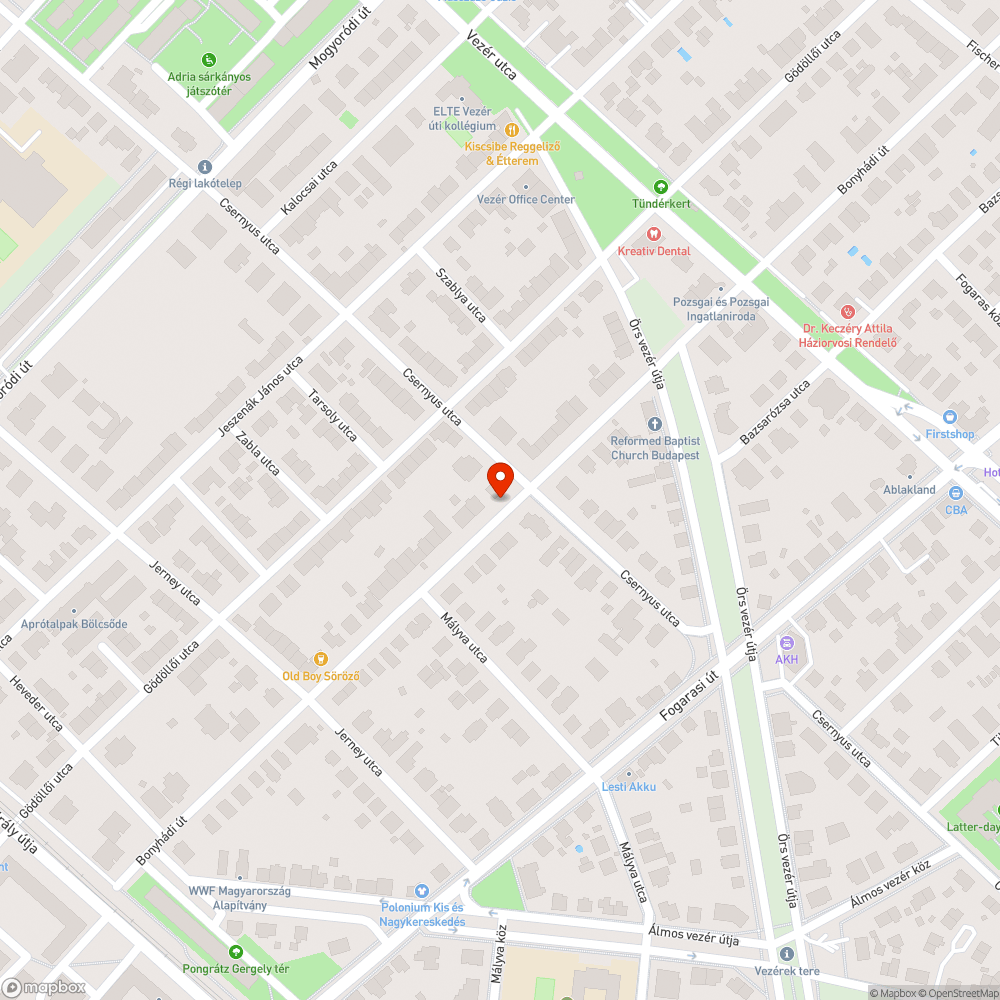 Járhatatlan út bejelentés helye