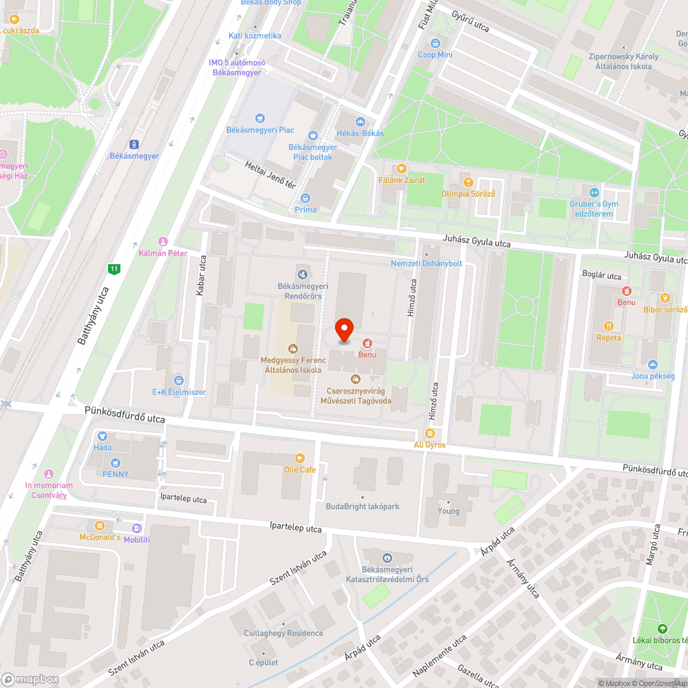 Széttört pad bejelentés helye