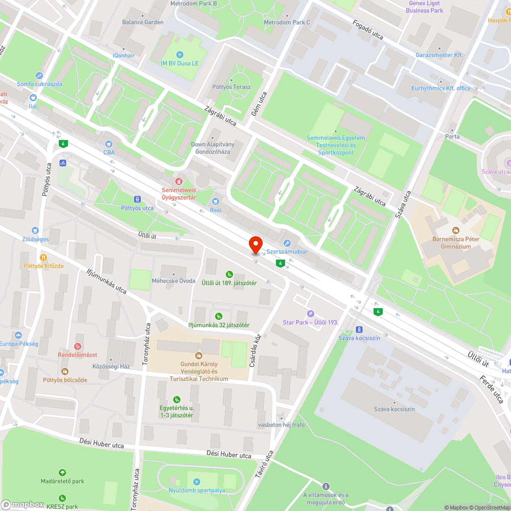 Szétrombolt támfák - a szerszámudvarral szemközt bejelentés helye