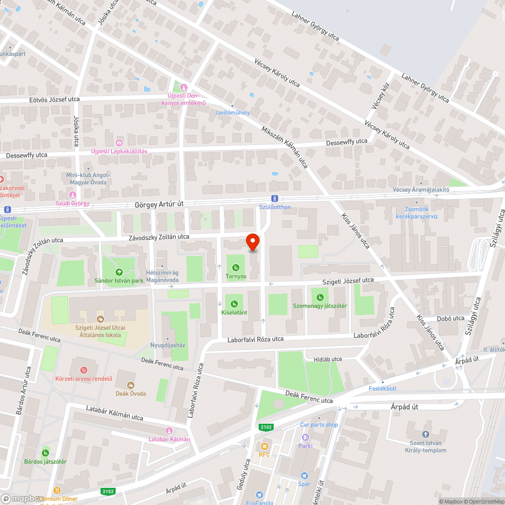 Elhagyott autó a Závodszky Zoltán utcában bejelentés helye