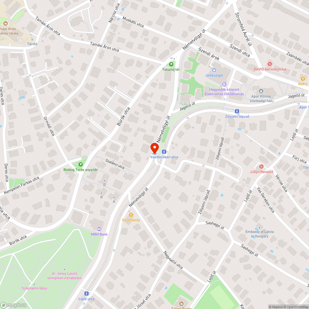 Hiányzó járda bejelentés helye