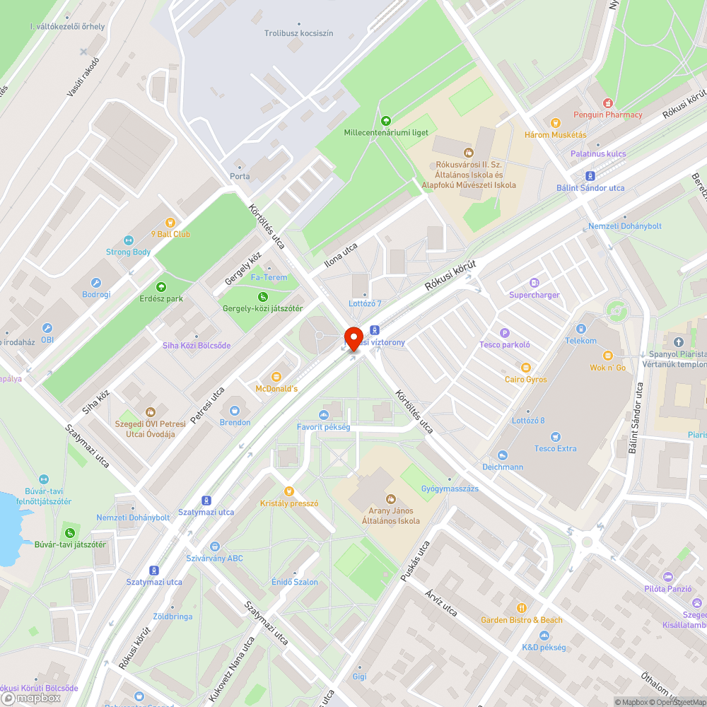 Veszélyes csatornafedél a bicikliúton bejelentés helye