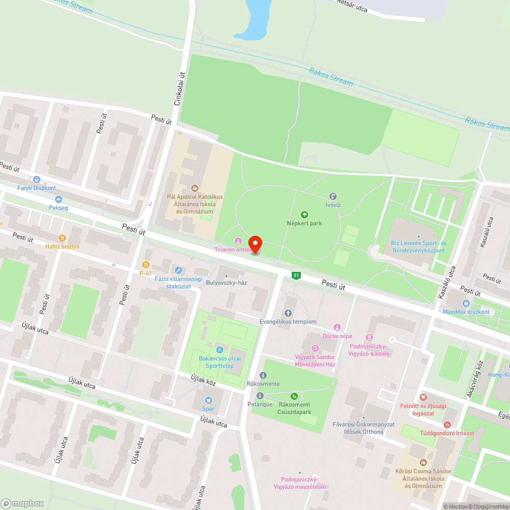 Beszakadt járda bejelentés helye