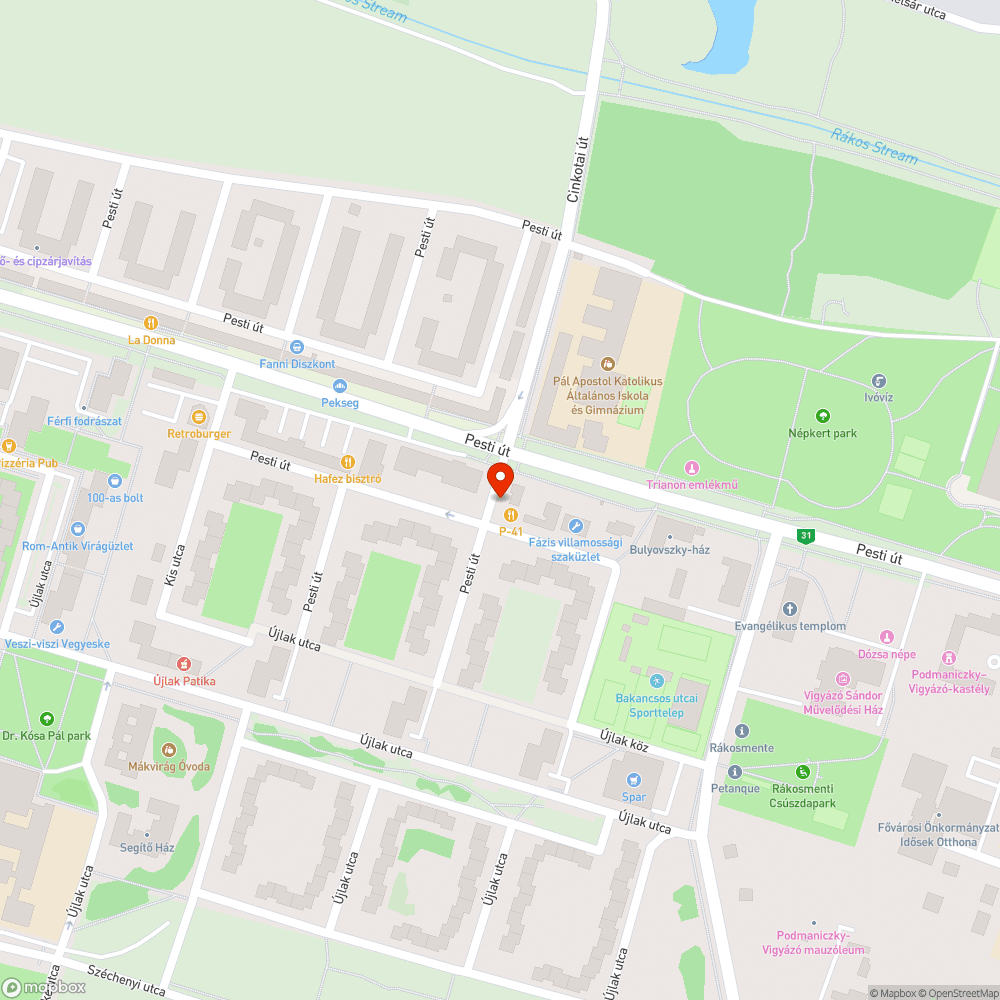 Kirepedezett járda bejelentés helye