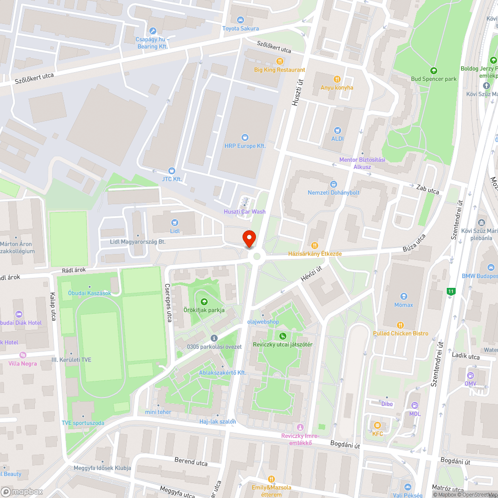 Parkolóba behajtani tilos bejelentés helye