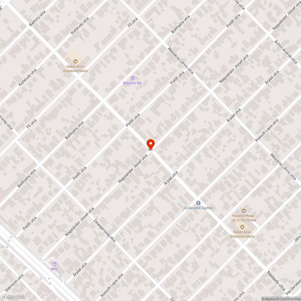 Úthiba bejelentés helye