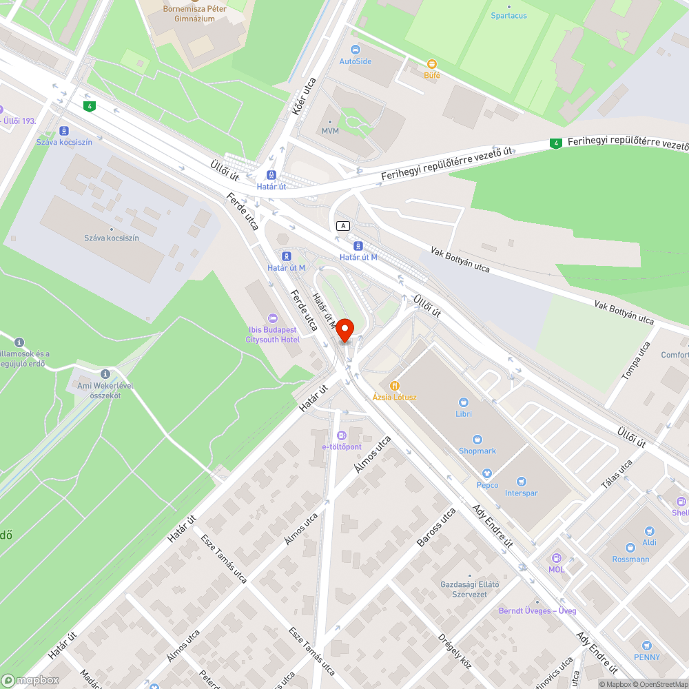 Betört üveg bejelentés helye