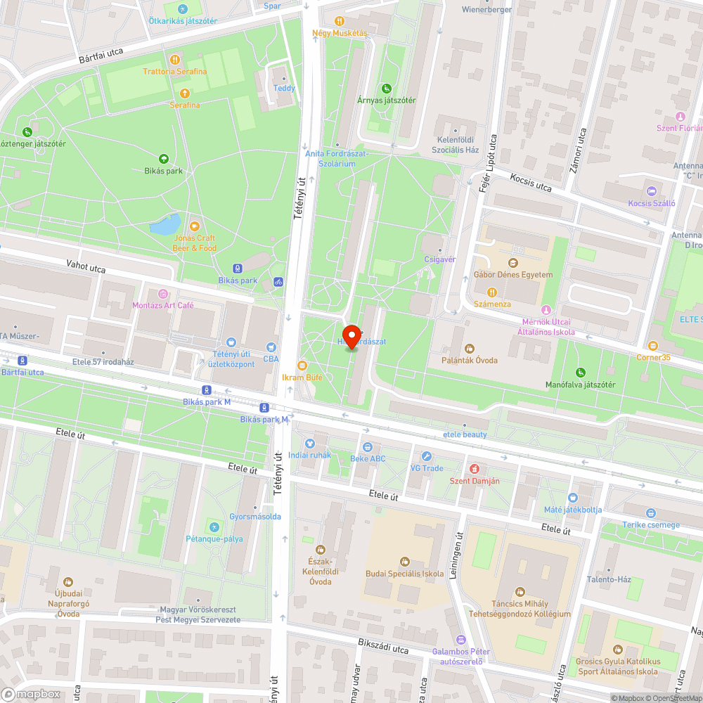 szemetes park, járda bejelentés helye