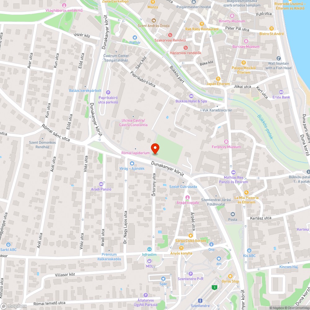 Burjánzik a gaz a város belterületén a Római Kőtár mellett. bejelentés helye