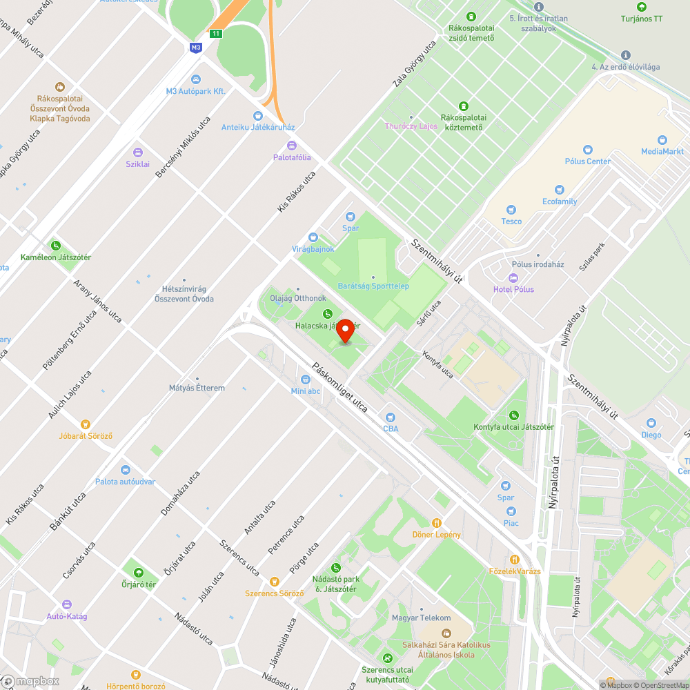 Kiszáradt fa bejelentés helye