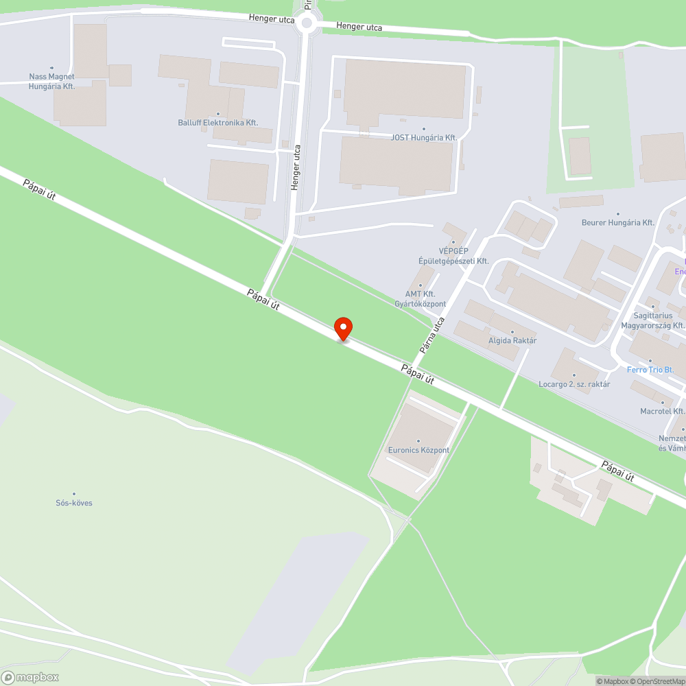 Kátyúk a Pápai úton bejelentés helye