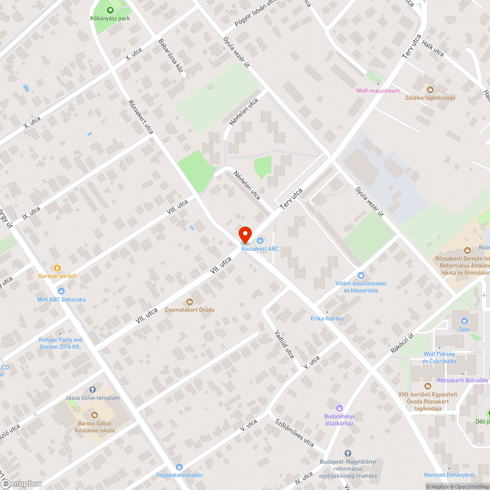 Üreges kátyú bejelentés helye