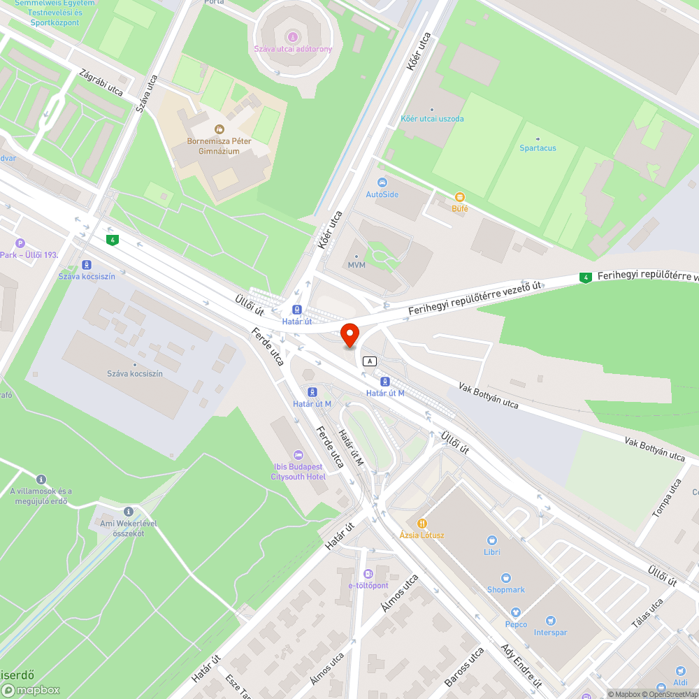 A Határ úti BKK-végállomás felújítás utáni helyzete bejelentés helye