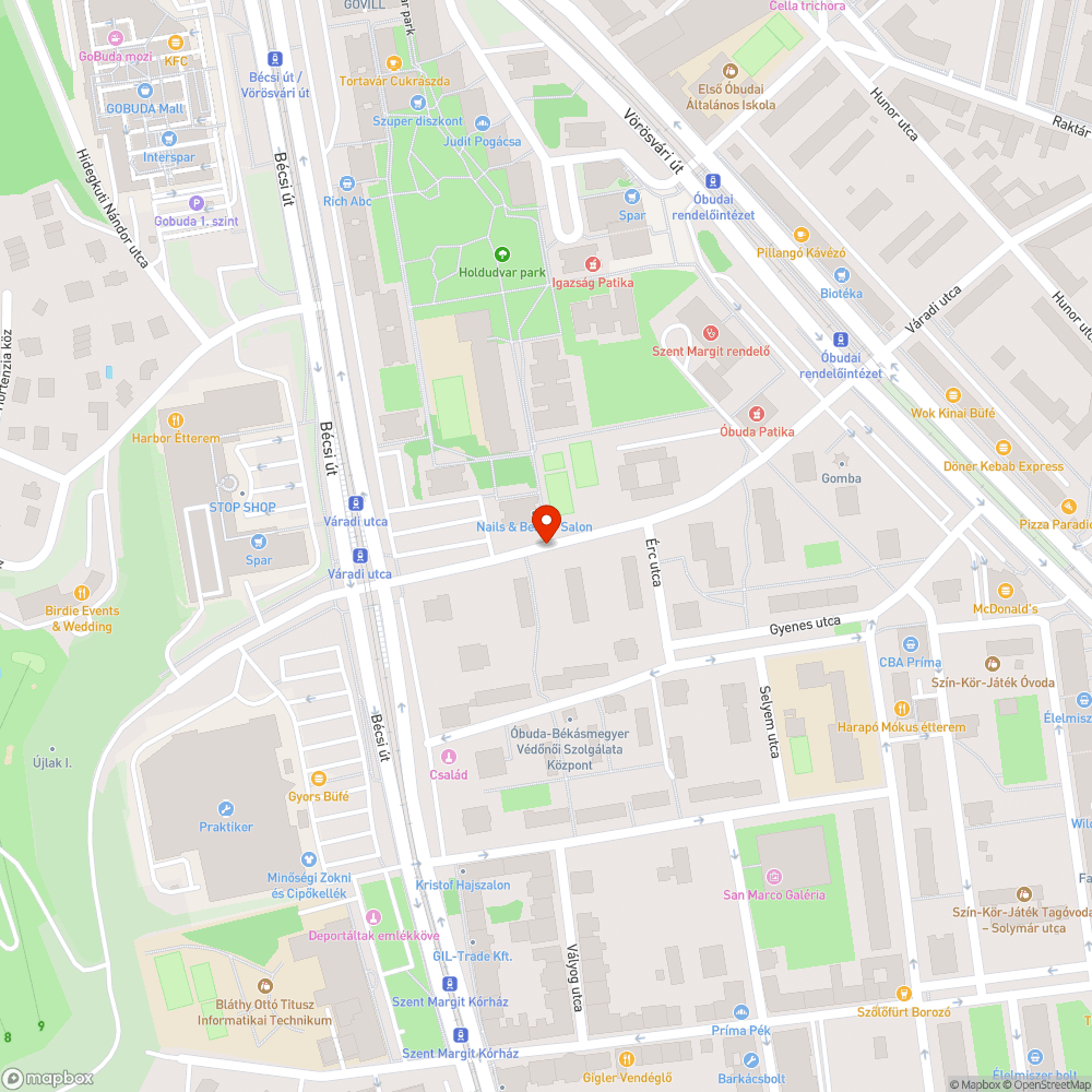 Váradi utcai zebra mellett kidöntött korlát bejelentés helye