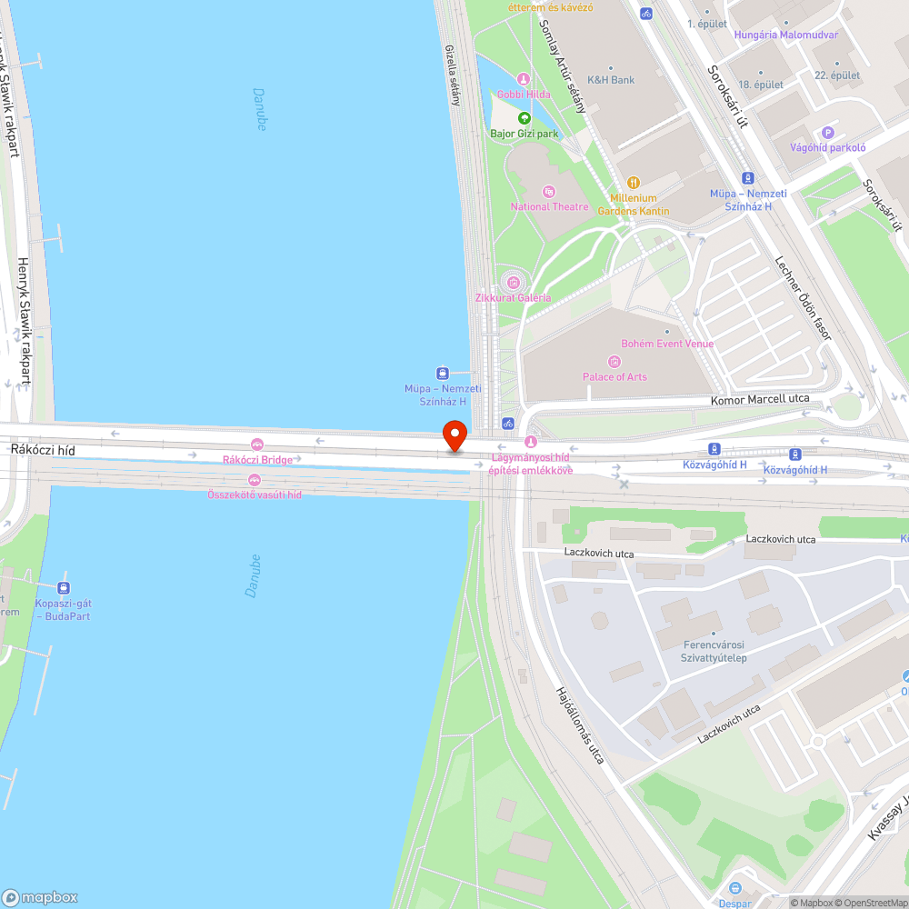 Hullámpala a Rákóczi híd kerékpárútján bejelentés helye