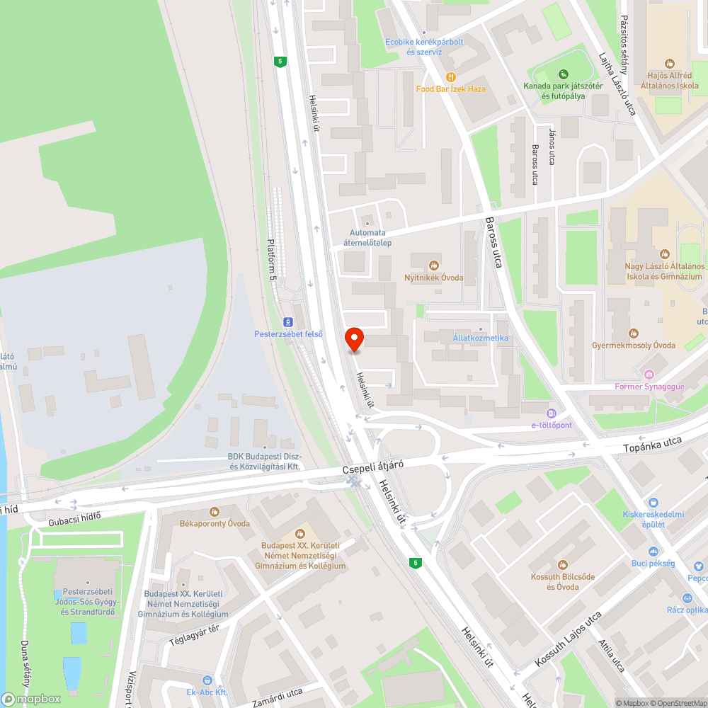 Járda melletti beton bejelentés helye