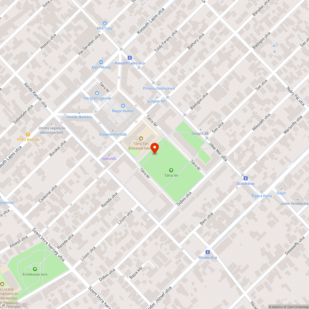 Megrongált pad bejelentés helye