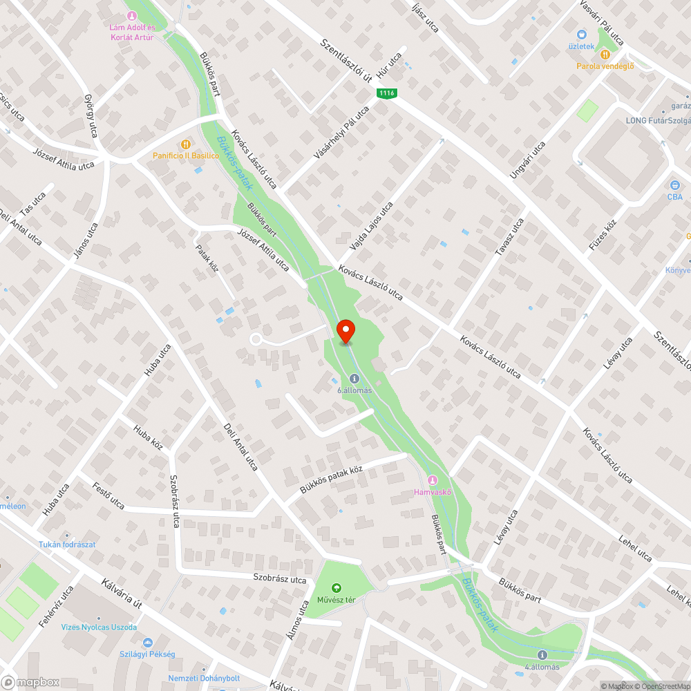 Letörött fatörzs a Bükkös patak partján bejelentés helye