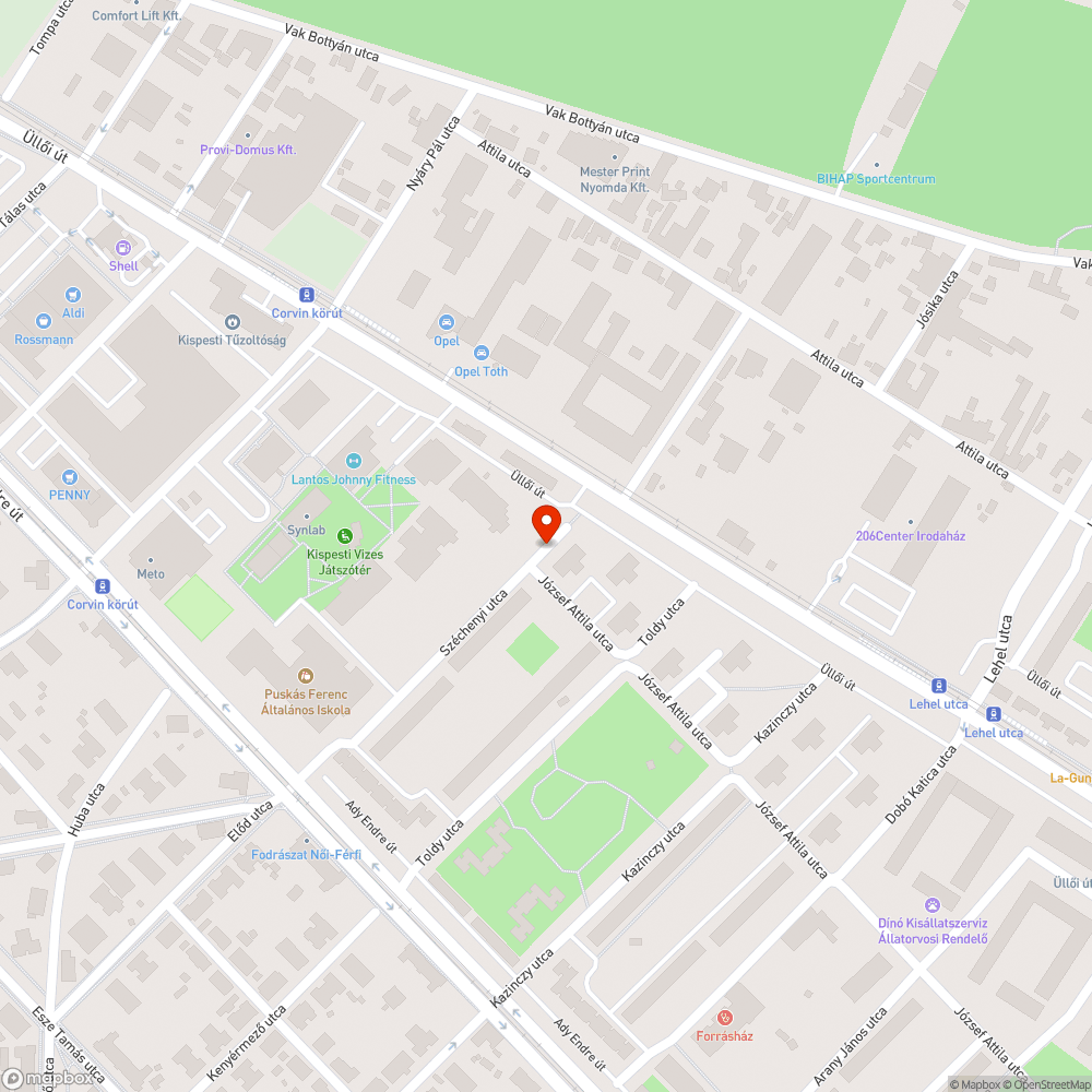 Leszakadt utcai padok bejelentés helye