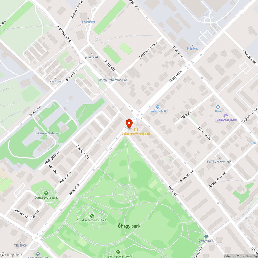 Üres KRESZ-oszlop 2. bejelentés helye