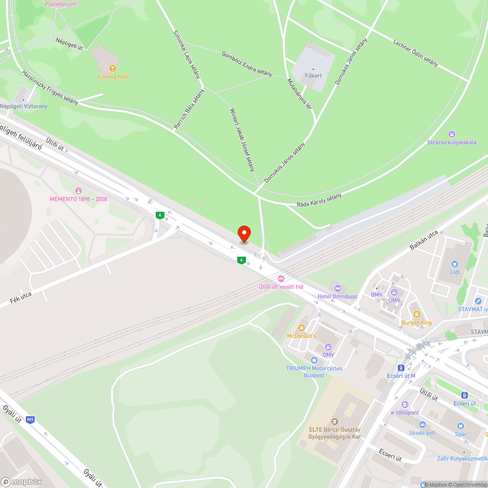 Hiányos kerítésű létesítmény a Népligetben bejelentés helye