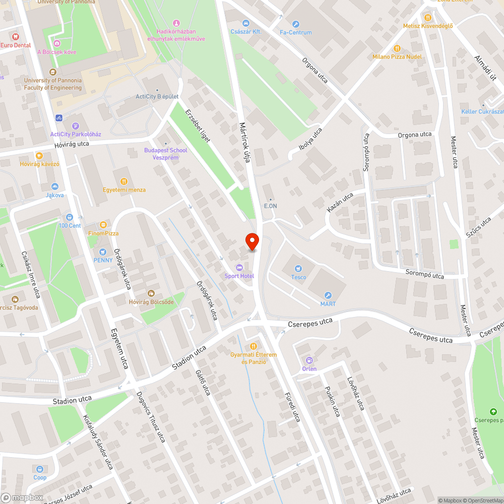 Elhagyott autó a Mártírok úton bejelentés helye