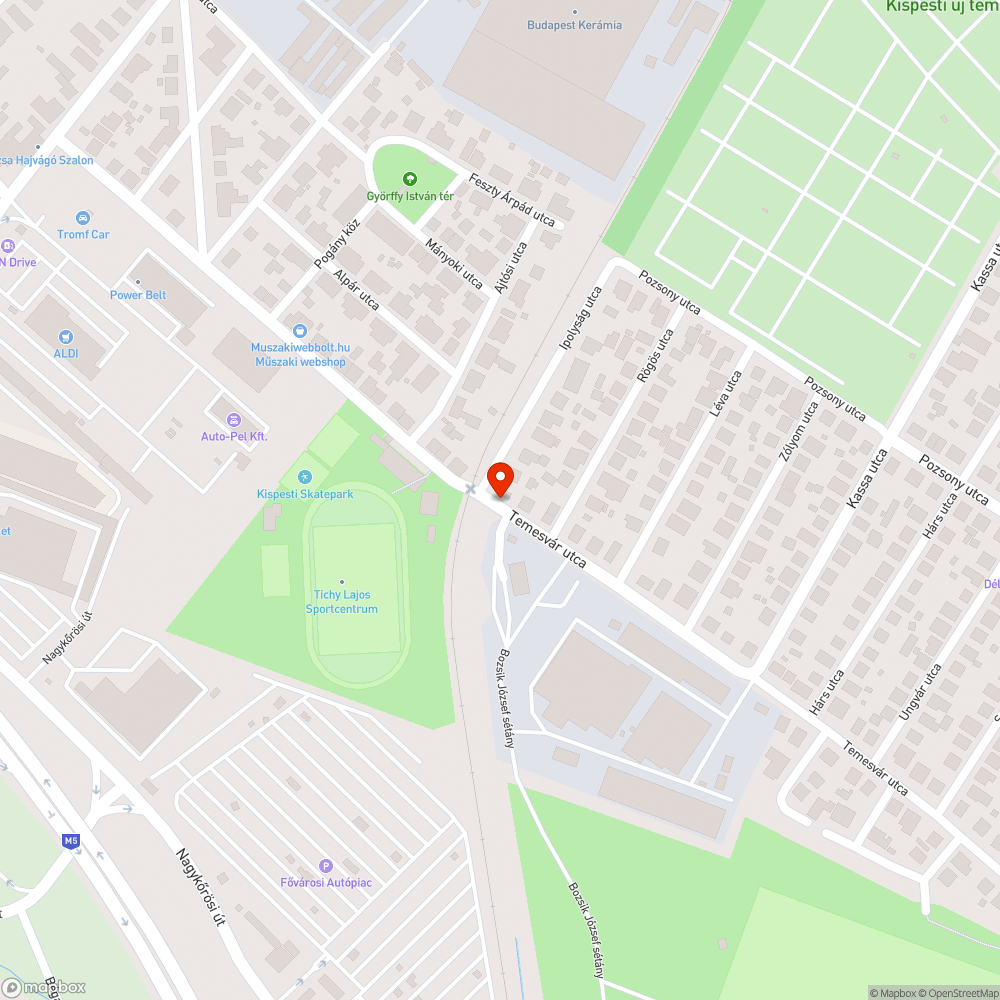 Útbeszakadás várható a Temesvár u.nál bejelentés helye