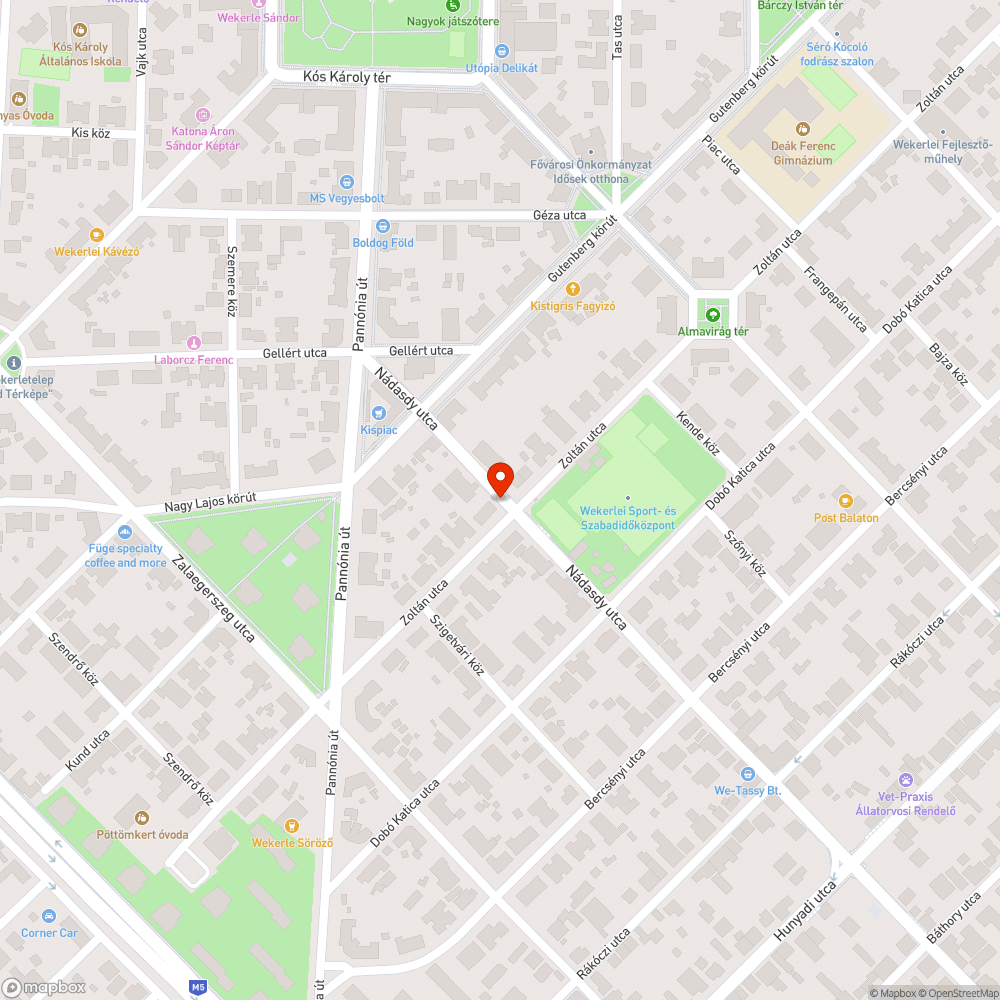 Zoltán utcai buszmegálló bejelentés helye